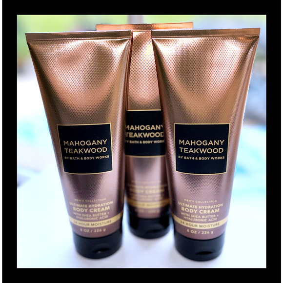 Bath & Body Works Other - Bath & Body Works Mahogany Teakwood for MEN 8oz Ultimate Hydration Body Cream x3
